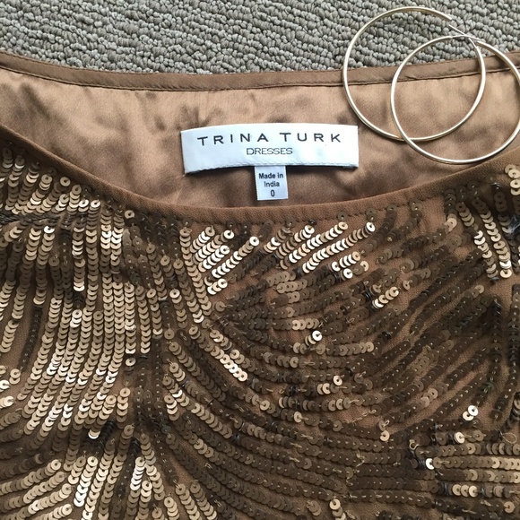 🌸OFFERS!!🌸 Trina Turk Bronze Sequin Dress - Picture 5 of 7